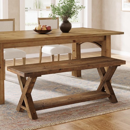 Solid wood dining bench - wood,